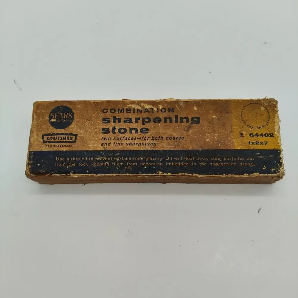 Vintage 1970s Sears Craftsman Combination Sharpening Stone No. 9 (64402) W/Box